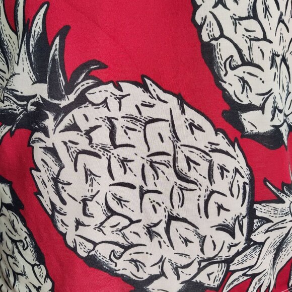 Adidas x FARM Rio Tropical Leaf Pineapple Print Tee Shirt Dress Trefoil Logo L - Picture 8 of 11